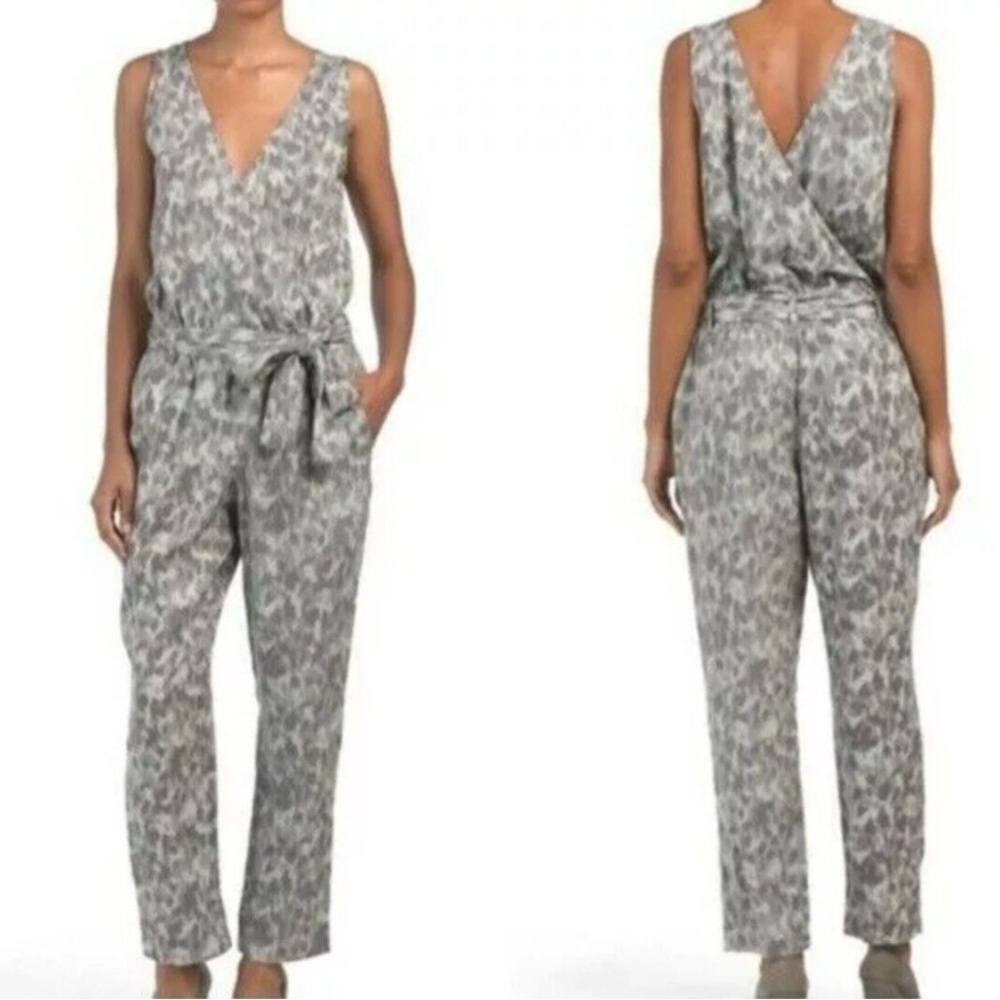 Cloth & Stone Gray Patterned Pants Jumpsuit Medium